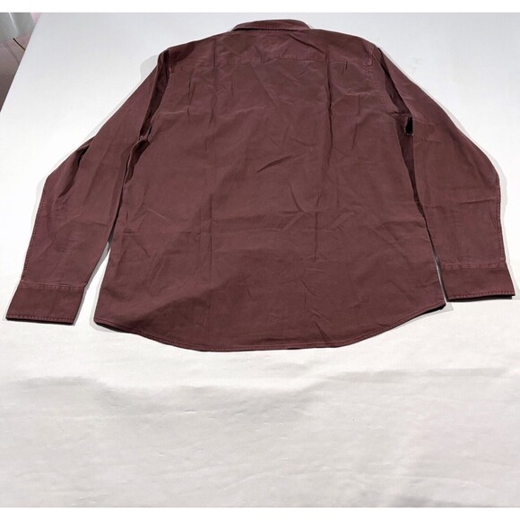 Faherty Mens Sunwashed Stretch Oxford 2.0 Shirt Long Sleeve Burgundy Sz XL NWT - Picture 9 of 12